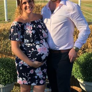Off the shoulder maternity dress